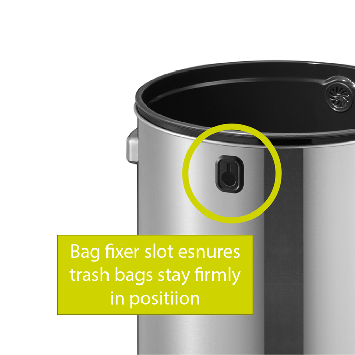 EKO Dustbin | Urban | EK9055 | Trash Bin | Waste Bin | Stainless Steel | Round Open Top | 60L - HippoMart SG
