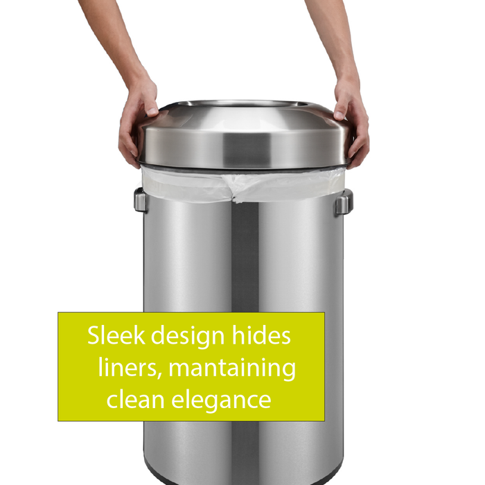 EKO Dustbin | Urban | EK9055 | Trash Bin | Waste Bin | Stainless Steel | Round Open Top | 60L - HippoMart SG